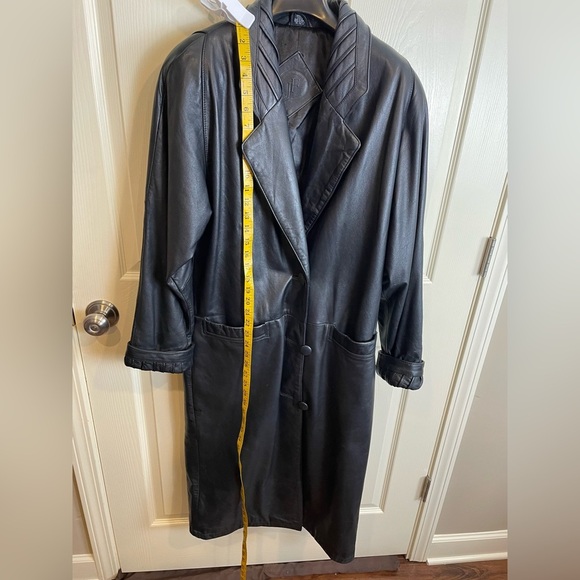 Vintage Jacqueline Ferrar Black Leather Women's trench Coat - Picture 7 of 16